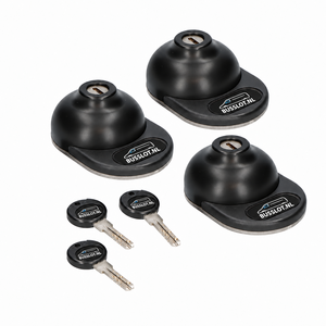 Gatelock XTVAN03 set van 3 slamlocksloten mat zwart met BUSSLOT.NL-logo