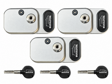 Gatelock XP Van set van 3 met 3 sleutels en BUSSLOT.NL-logo