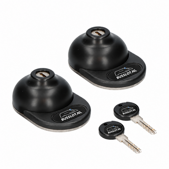 Gatelock XTVAN02 set van 2 slamlocksloten mat zwart met BUSSLOT.NL-logo