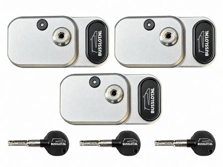 Gatelock XP Van set van 3 met 3 sleutels en BUSSLOT.NL-logo